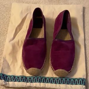 Tory Burch purple suede espadrilles